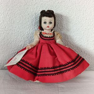 Madame Alexander kins “Jo” Little Women Doll Red Velvet Dress 8” Vintage USA Tag